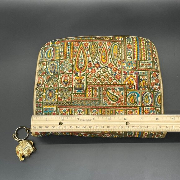 Vintage Travel Bag Cosmetics Case Bangkok Thailand Elephant Sewing Kit 1970s - Picture 10 of 10